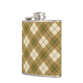 緑のストライプとの金ゴールドのバイアス格子縞 フラスク (左)