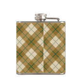 緑のストライプとの金ゴールドのバイアス格子縞 フラスク (裏面)