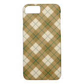 緑のストライプとの金ゴールドのバイアス格子縞 Case-Mate iPhoneケース (裏面)