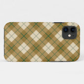 緑のストライプとの金ゴールドのバイアス格子縞 Case-Mate iPhoneケース (裏面(横))