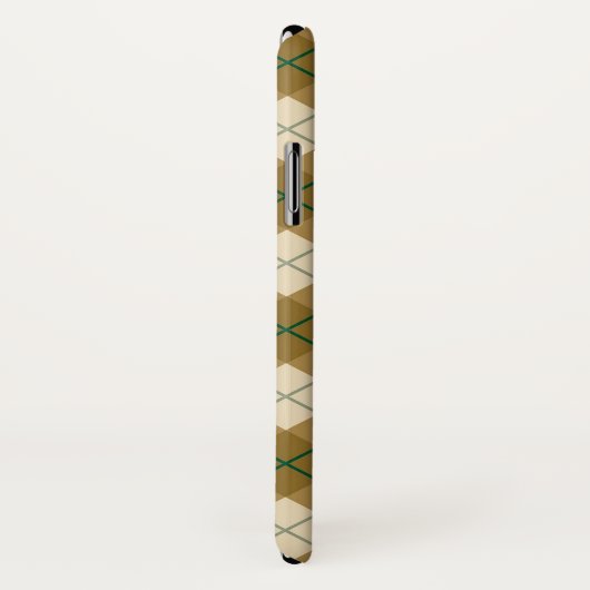 緑のストライプとの金ゴールドのバイアス格子縞 Case-Mate iPhoneケース (裏面/右)