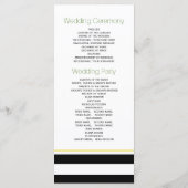 緑のストライプとクローバーのアイルランドの結婚式プログラム プログラム (裏面)