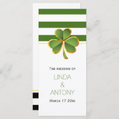 緑のストライプとクローバーのアイルランドの結婚式プログラム プログラム (正面/裏面)