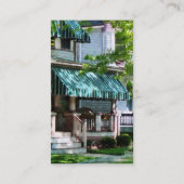 緑のストライプのな日除けが付いている家 名刺 (裏面)