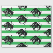 緑のストライプのトーラスの占星術のシルエット ラッピングペーパー (フラット)