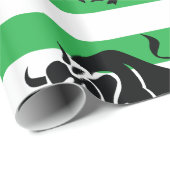 緑のストライプのトーラスの占星術のシルエット ラッピングペーパー (ロールコーナー)