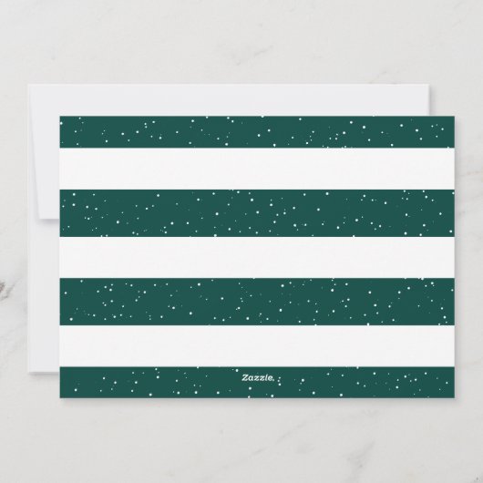 緑のストライプの書道クリスマスフォトカード シーズンカード (裏面)