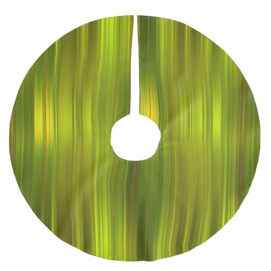 緑のストライプの木裾 ブラッシュドポリエステルツリースカート (正面)