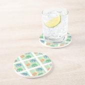 緑のストライプの象パターン コースター (側面)