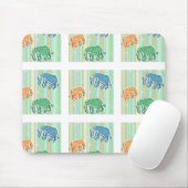 緑のストライプの象パターン マウスパッド (マウス)