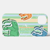 緑のストライプの象パターン Case-Mate iPhoneケース (裏面 (横))