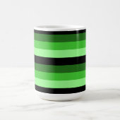 緑のストライプの黒の濃淡 コーヒーマグカップ (中央)