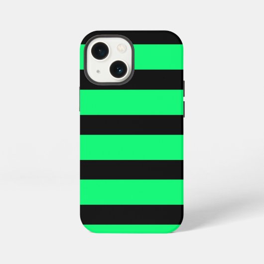 緑のストライプパターン iPhoneケース (裏面)
