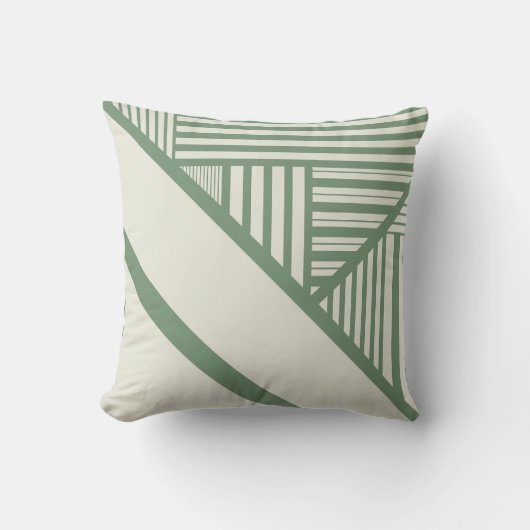 緑のストライプ三角形 クッション (正面)