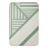 緑のストライプ三角形 バスマット (正面縦)