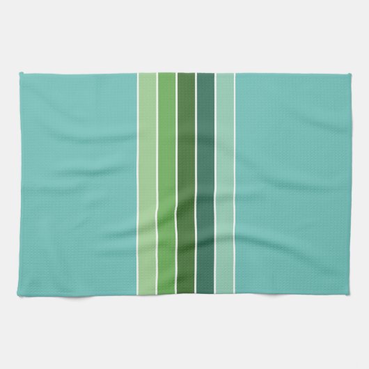 緑のストライプ キッチンタオル (横)