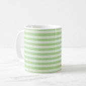 緑のストライプ コーヒーマグカップ (正面左)
