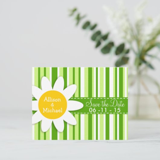 緑のストライプ; ストライプの; デイジー 案内ポストカード (スタンド正面)