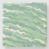 緑のストライプ ストーンコースター (正面)