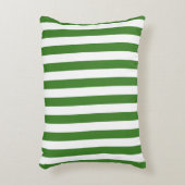 緑のストライプ & ソリッド アクセントクッション (正面(垂直))
