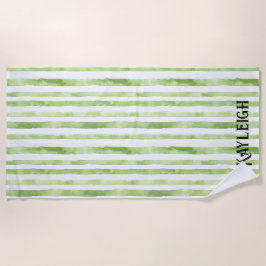 緑のストライプ ビーチタオル