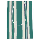 緑のストライプ ミディアムペーパーバッグ (正面)