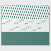 緑のストライプ |メリークリスマス ラッピングペーパー (フラット)