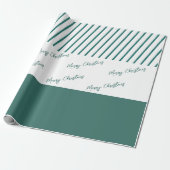 緑のストライプ |メリークリスマス ラッピングペーパー (アンロールド)