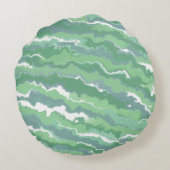 緑のストライプ ラウンドクッション (裏面)