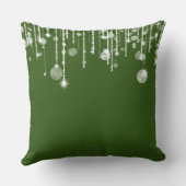 緑のストリングライトクリスマス クッション (裏面)