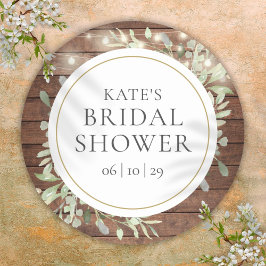 緑のストリ素朴ングライトブライダルシャワー ラウンドシール