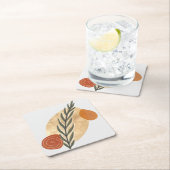 緑のストローボホ スクエアペーパーコースター (インサイチュ)