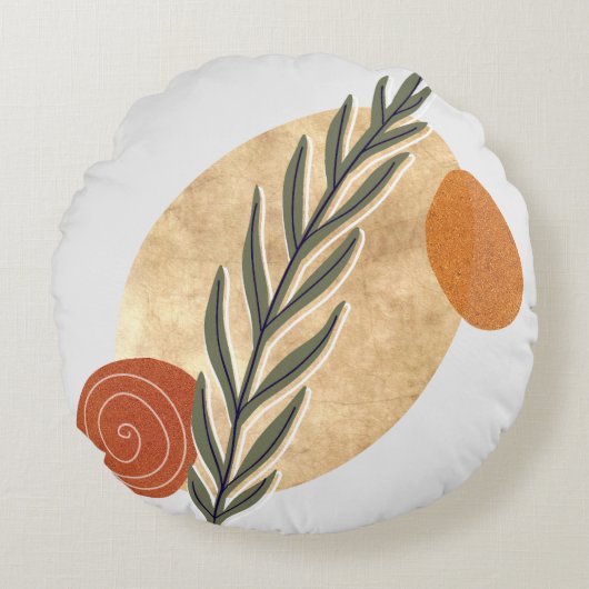 緑のストローボホ ラウンドクッション (正面)