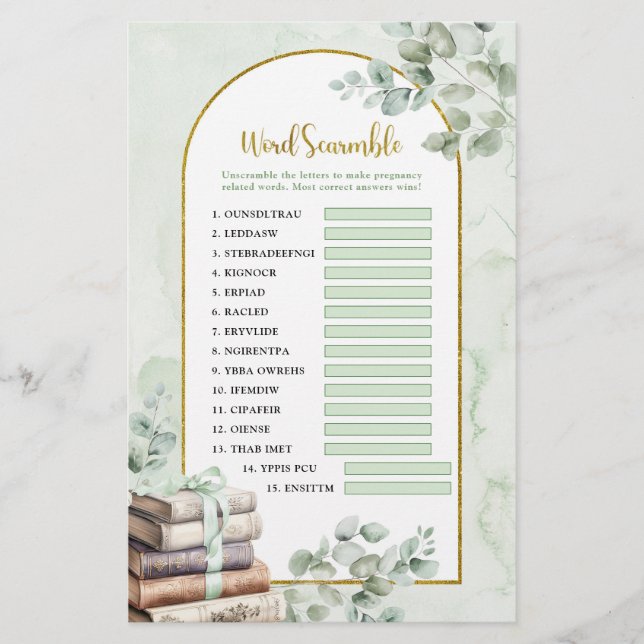 緑のストーリーブックワードスクランブルゲーム (正面)