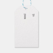 緑のスノーグローブスノーフレーク写真 ギフトタグ (裏面)