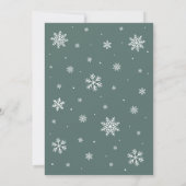 緑のスノーフレークベビーベビーシャワー外は寒い 招待状 (裏面)