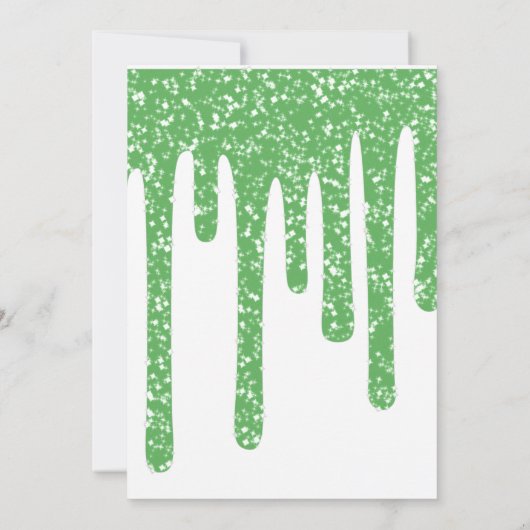 緑のスパークリーワックスドリップス50と素晴らしい誕生日 招待状 (裏面)
