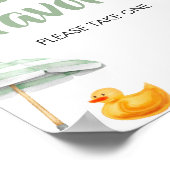 緑のスプラッシュ赤ちゃんシャワーの好意 ポスター (角)