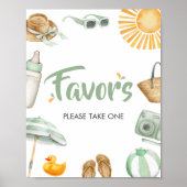 緑のスプラッシュ赤ちゃんシャワーの好意 ポスター (正面)