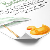 緑のスプラッシュ赤ちゃんシャワーは言わないベビー ポスター (角)