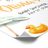 緑のスプラッシュ赤ちゃんシャワーへようこそ ポスター (角)