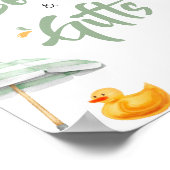 緑のスプラッシュ赤ちゃんシャワー本とギフト ポスター (角)