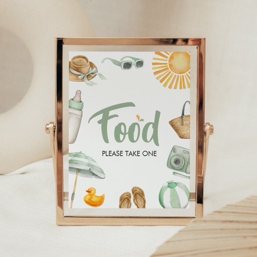 緑のスプラッシュ赤ちゃんシャワー食品 ポスター