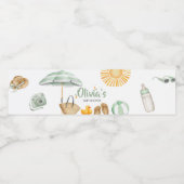 緑のスプラッシュ赤ちゃんシャワー ペットボトルラベル (シングルラベル)