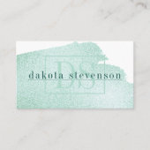 緑のスプラッシュ |エメモダンラルド翡翠の水彩 名刺 (正面)