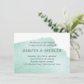 緑のスプラッシュ |エメラルドジェードウォーター結婚カラー 招待状 (スタンド正面)