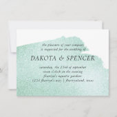 緑のスプラッシュ |エメラルドジェードウォーター結婚カラー 招待状 (正面)