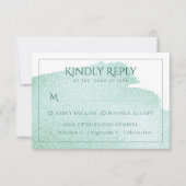 緑のスプラッシュ |翡翠ブラシストロークエンツリーオプション 出欠カード (正面)