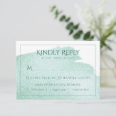 緑のスプラッシュ |翡翠ブラシストロークエンツリーオプション 出欠カード (スタンド正面)