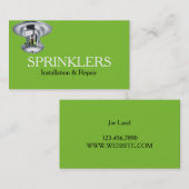 緑のスプリンクラーシステムの設置と修理 名刺 (正面/裏面)